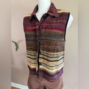 Dressbarn Multicolor Striped Vest